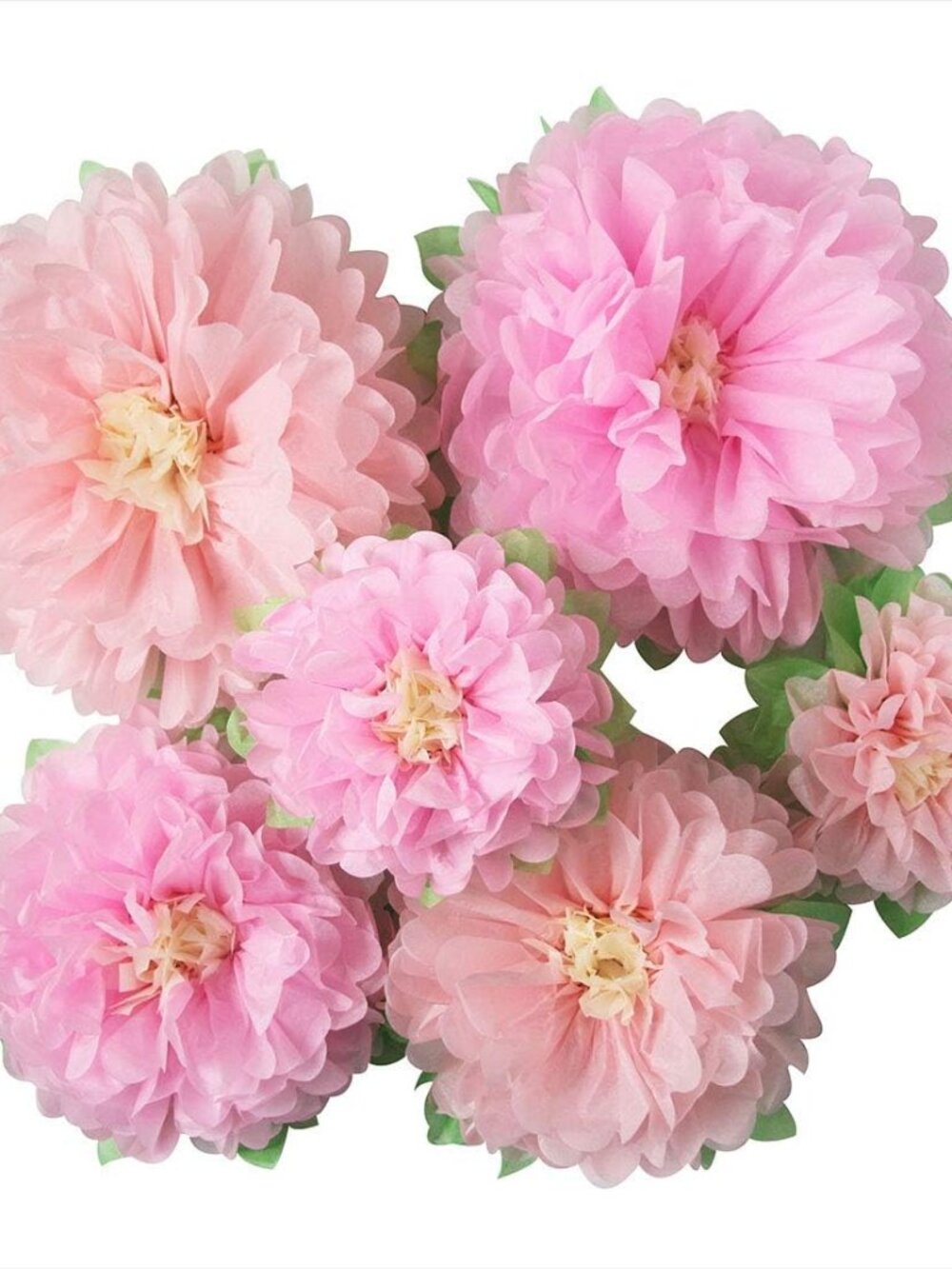 Pinks Flowers Decoration 11''-7'' Assorted 6 pcs Artificial Tissue Paper Peony N